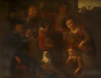 Peasants with a Barn Owl