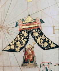 Representation of Priest John, ruler of a Christian kingdom located towards Ethiopia (Detail)