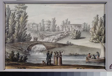 The Temple of Apollo and the Cascade in Pavlovsk Park