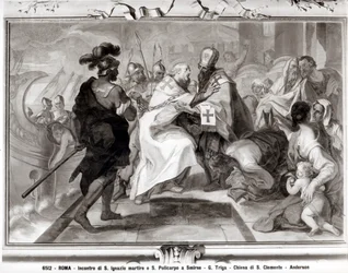 The Meeting of St. Ignatius of Antioch (d.c.107 AD) and St. Polycarp of Smyrna (c.69-c.155 AD)