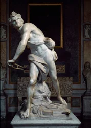 David throwing the Stone of the Sling Baroque sculpture by Gian Lorenzo Bernini