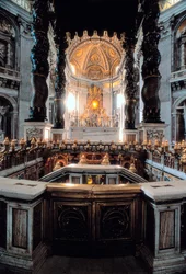 View of the canopy of the master altar designed by Gian Lorenzo Bernini (Bernini), St. Peter
