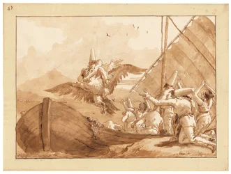 Punchinello Carried Off by an Eagle