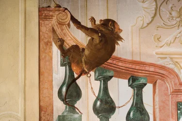 Monkey (detail), from the Room of Carnival Scenes in the Foresteria