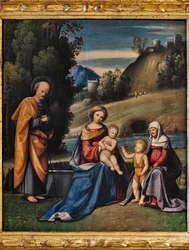 Holy Family with Saints, Infant St. John and St. Elizabeth in a Landscape