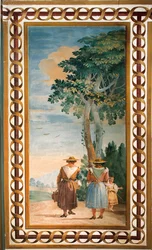 Three Peasants Seen from Behind, from the Room of Rustic Scenes, in the Foresteria