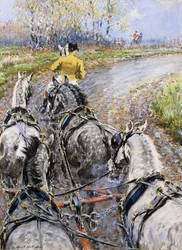 “The Kings Highway”, Study from the Box Seat of The Old Berkeley Coach; The Cock Horse Taking Us up Reigate Hill