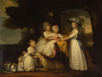Portrait of the Children of the 2nd Duke and Duchess Northumberland - Lady Elizabeth Percy, Earl Percy, Lady Julia Percy and Lady Agnes Percy