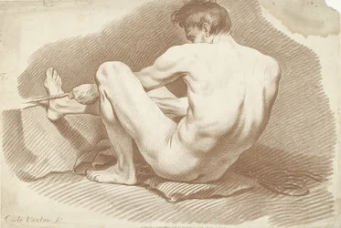 Seated Male Nude with Rope