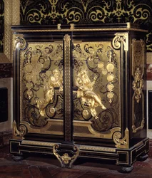 Furniture Regence Style: Cabinet with Coins Realized by Gilles Marie Oppenord (1672-1742) 18th Century Versailles, Musee du Chateau