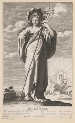 Sibyl of Cumae, with the Resurrection of Christ in the Background