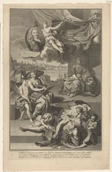 Allegory on the History of Great Britain with the Portrait of Isaac de Larrey (Title Page for: Isaac de Larrey, Histoire d