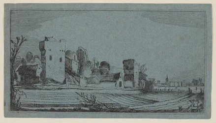 Fields Before Ruins Transformed into Farms, from Twelve Landscapes with Figures
