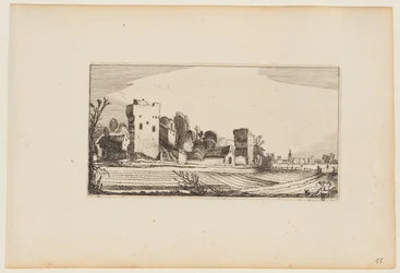 Fields Before Ruins Transformed into Farms, from Twelve Landscapes with Figures