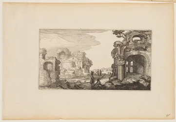 Path between Roman Ruins, from Twelve Landscapes with Figures