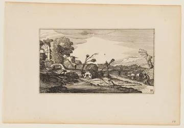 Path to Right of Water; Roman Ruins Beyond at Left, from Twelve Landscapes with Figures