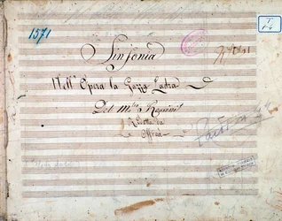 First Page of Musical Score of Symphony in La Gazza Ladra (The Thieving Magpie) by Gioacchino Rossini