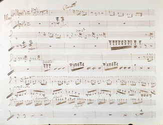 Page of musical score of violin for symphony in Cinderella, or Goodness Triumphant by Gioacchino Rossini