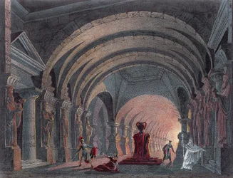 Scenography for Act IV of Semiramide by Gioacchino Rossini