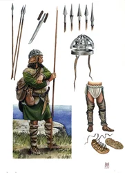 Middle Ages: Representation of an Almogavar, Mercenary Soldier from the Kingdom of Aragon Catalonia, 14th Century