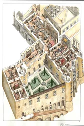 Reconstruction of the Noble Floor of the Ducal Palace of Urbino, Italy, Built by Duke Federico da Montefeltro in the 15th Century