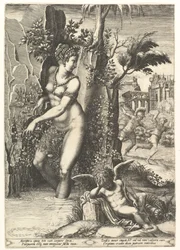 Venus Pricked by the Thorns on a Rose Bush, in the Background Mars Chasing Adonis