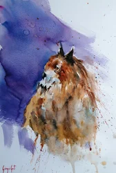 Expressive Watercolor Owl