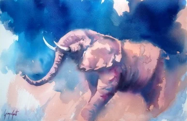 Majestic Blue Elephant