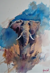 Majestic Elephant Watercolor