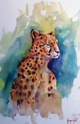 Majestic Watercolor Cheetah