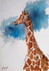 Majestic Watercolor Giraffe