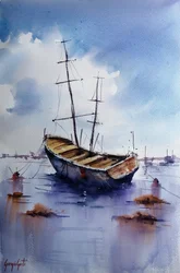 Old Boat Calm Water