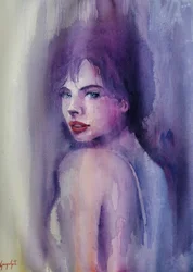 Purple Watercolor Woman