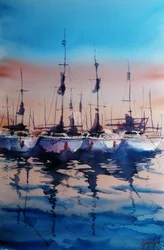 Sailboats at Sunset
