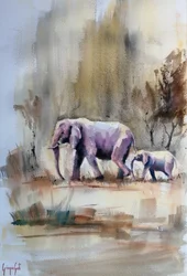 Savanna Elephant Family