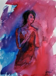 Serene Woman Watercolor