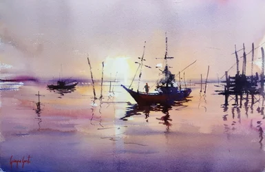 Tranquil Sunset Reflections
