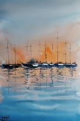 Twilight Marina Reflections