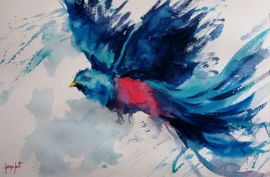 Vibrant Flying Bird