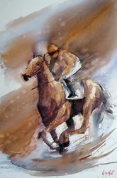Watercolor Horse Race