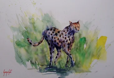 Watercolor Wild Cheetah