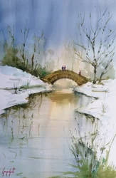 Winter Bridge Reflection