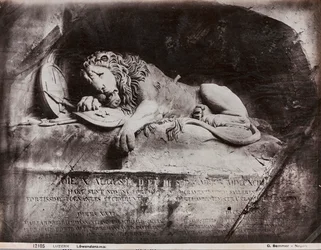 The sculptured monument of a lion by Lukas Ahorn in Lucerna