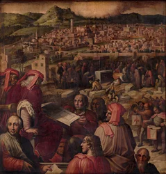 Arnolfo di Cambio Shows the Plan to Enlarge Florence