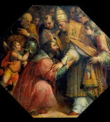 Meeting of Francois I and Leon X in Bologna (Concordat of Bologna in 1517) (c.1558-62)