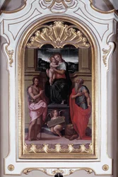 Virgin surrounded by St. John Baptist and St. Jerome