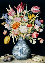 Chinese Porcelain Vase with Flowers
