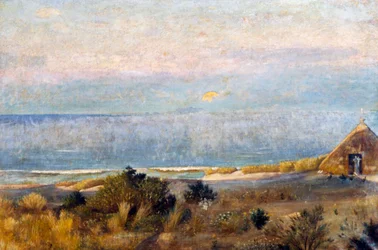 Setting of moon in Mediterranean Sea