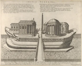View of the Tiber Island Represented as a Ship, the Temple of Aesculapius at Left