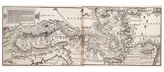 Vavassore Chart of the Mediterranean Sea, Believed to Be the Earliest Surviving Printed Chart